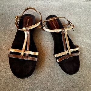 NEW Etienne Aigner Metallic Bronze and Gold Sandals